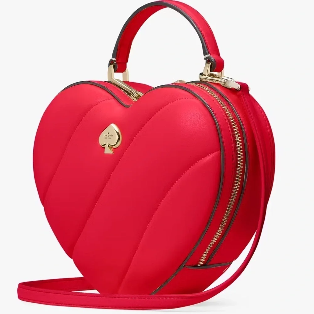 NEW WITH TAG KATE‎ SPADE LOVE SHACK RED QUILTED CROSS BODY